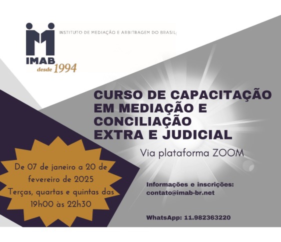 CURSO  DE CAPACITAÇÃO EM CONCILIAÇÃO  E  MEDIAÇÃO